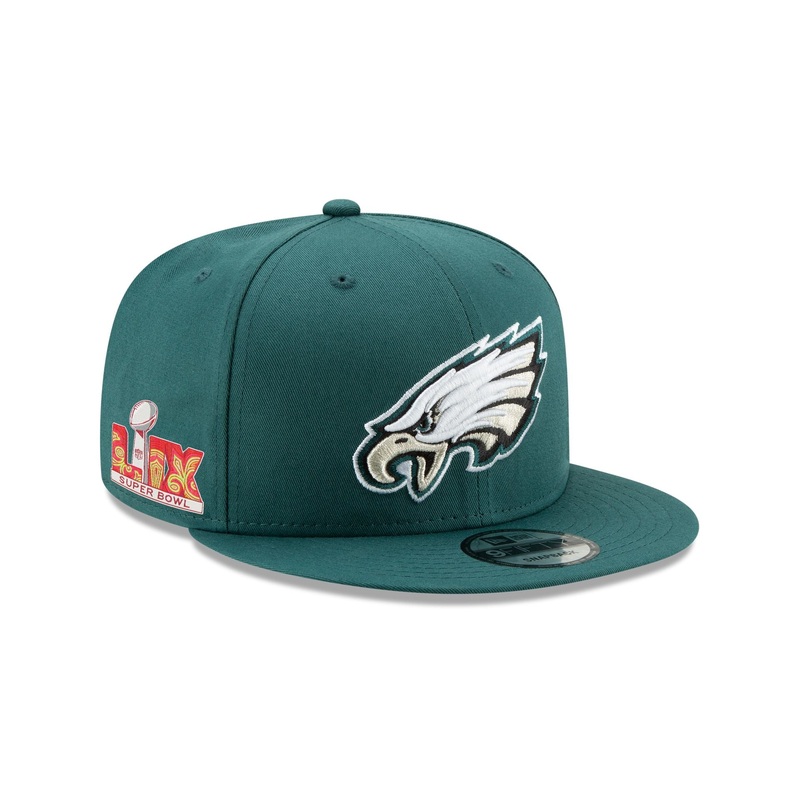 Philadelphia Eagles Super Bowl LIX Participation Side Patch 9FIFTY Snapback Hat One Size