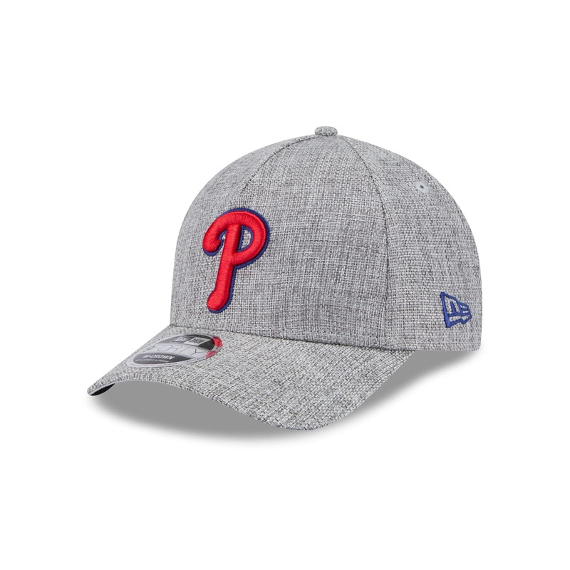 Philadelphia Phillies Cotton Weave Gray 9FORTY M-Crown A-Frame Snapback Hat One Size