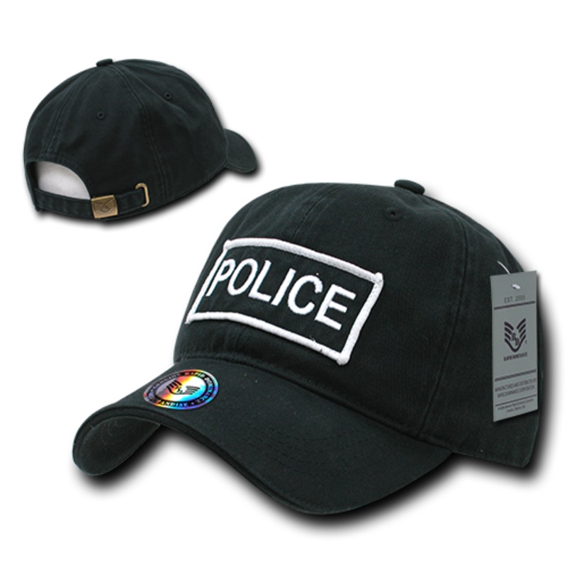 Police Baseball Hat Law Enforcement Public Safety Raid Cap – R91 Black