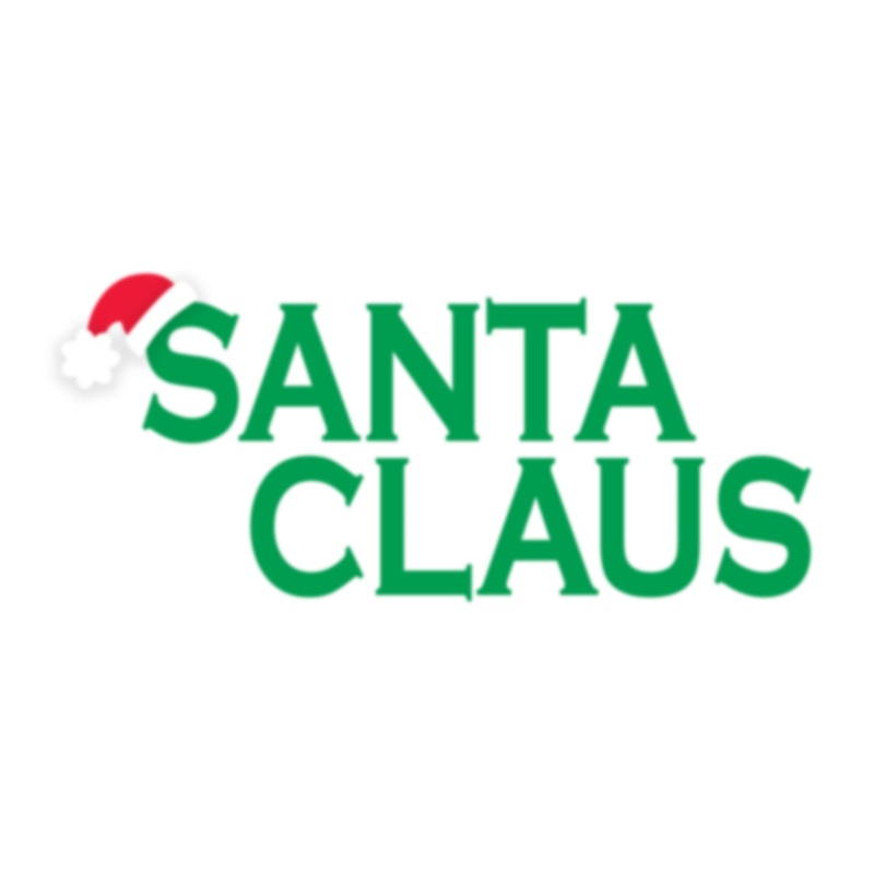 Santa Claus Letter with Hat Design Christmas Heat Transfers Sticker Green One Size