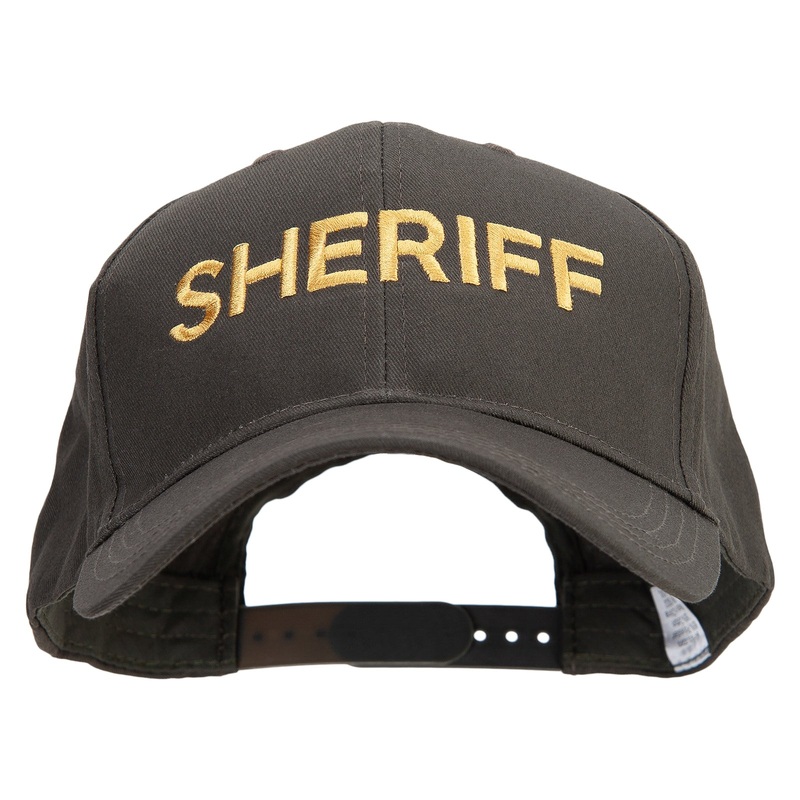 Sheriff Embroidered Big Size Structured Solid Poly Cotton Twill High Profile Pro Style Cap Olive XL-3XL