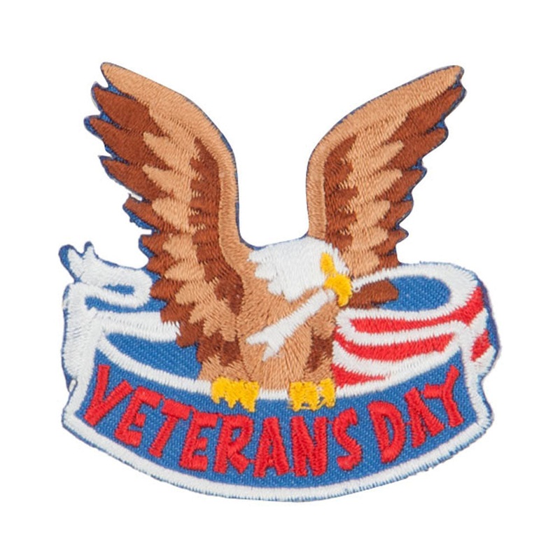 Veterans Patriotic Patches Brown One Size