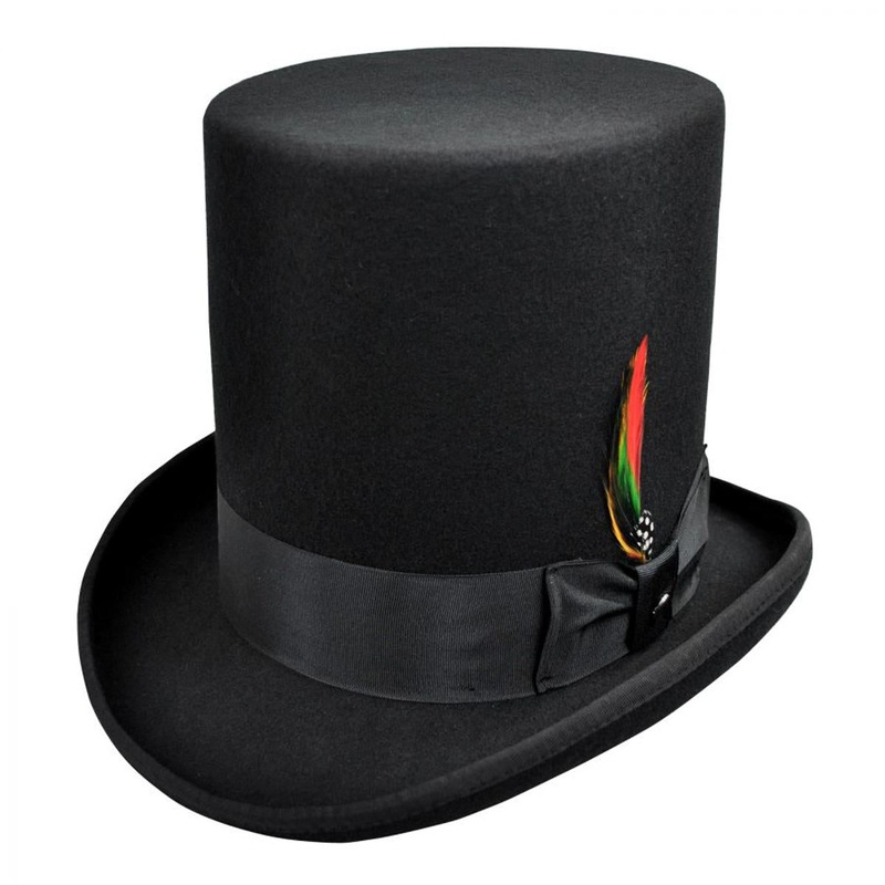 Wholesale Stovepipe Wool Felt Top Hat B2B Pre-Pack BLACK 1S-3M-4L-3XL-1XXL