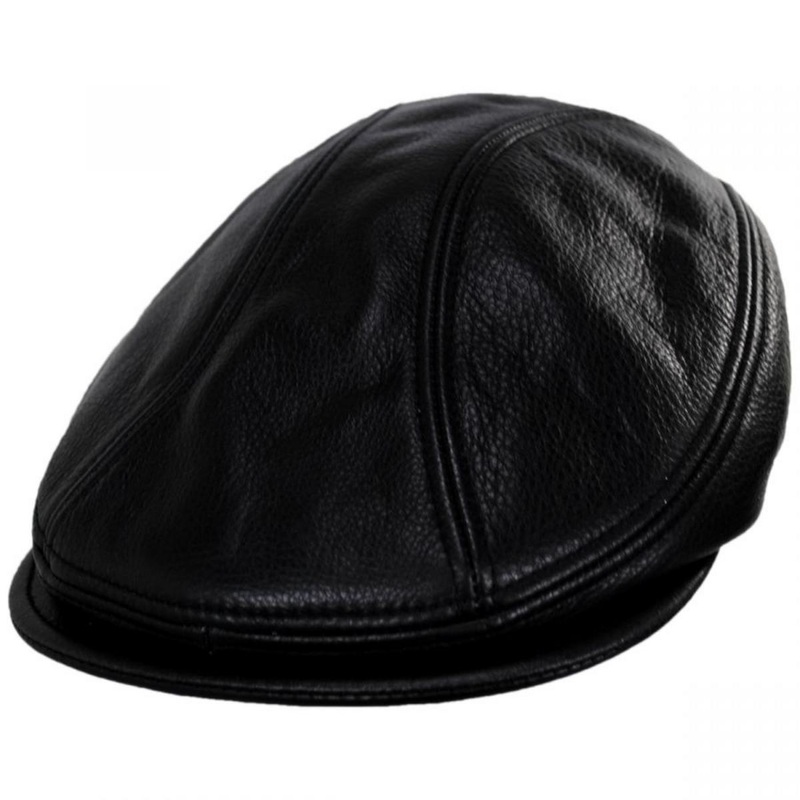1900 Lambskin Leather Ivy Cap BLACK S/M