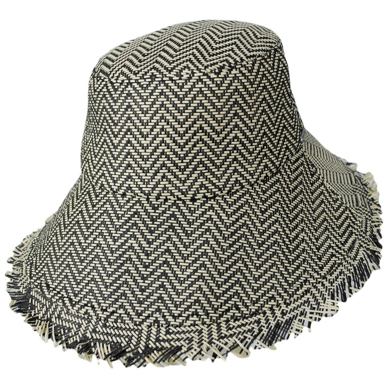 Alice Toyo Straw Bucket Hat BLACK/NATURAL XS/S