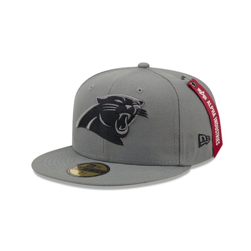 Alpha Industries X Carolina Panthers Gray 59FIFTY Fitted Hat 7