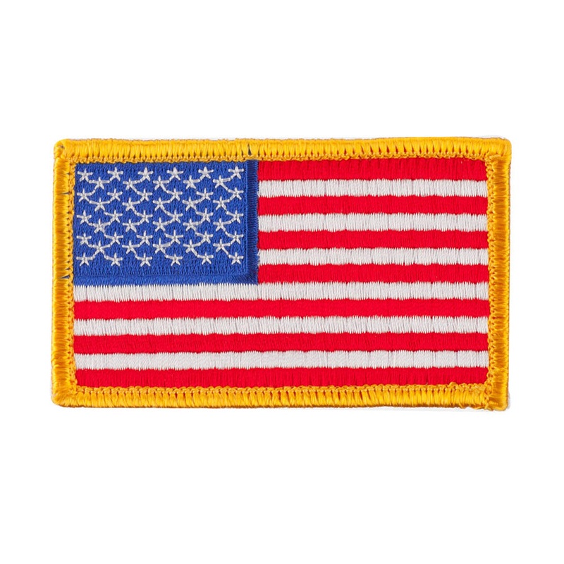 Assorted Patriotic Patches with Velcro Gold One Size