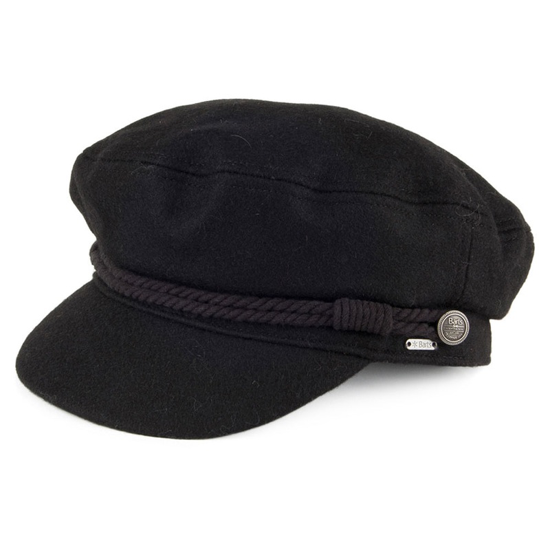 Barts Hats Skipper Wool Fiddler Cap – Black Small/Medium