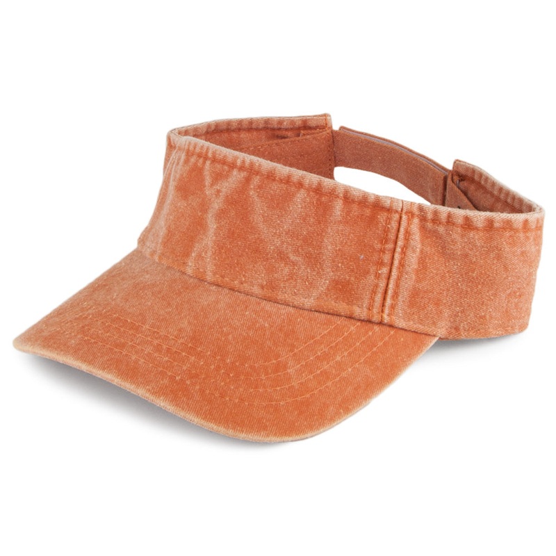 Dorfman Pacific Hats Washed Twill Visor – Orange Adjustable