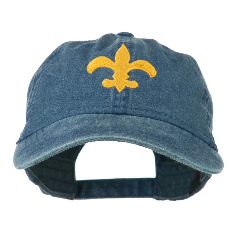 Fleur De Lis with Outline Embroidered Cap Navy One Size
