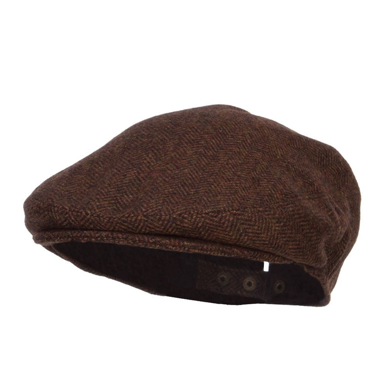 Men’s Adjustable Wool Blend Ivy Cap Brown One Size