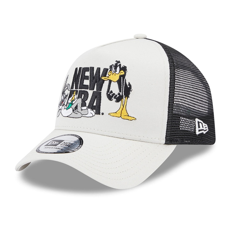New Era Bugs Bunny & Daffy Duck A-Frame Trucker Cap – Looney Tunes – Stone-Black Adjustable