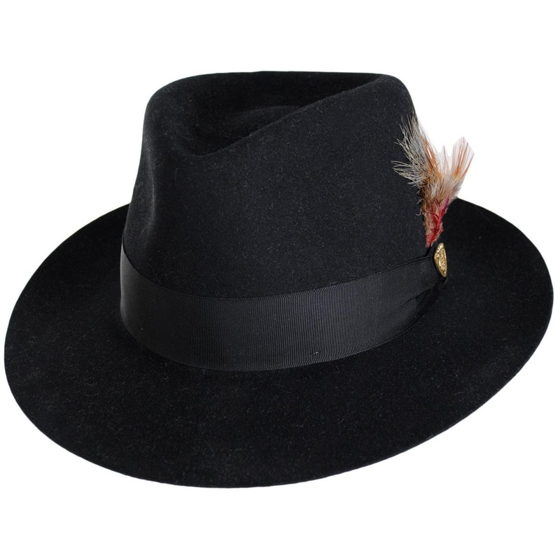 Prescott Fur and Wool Felt Fedora Hat BLACK S