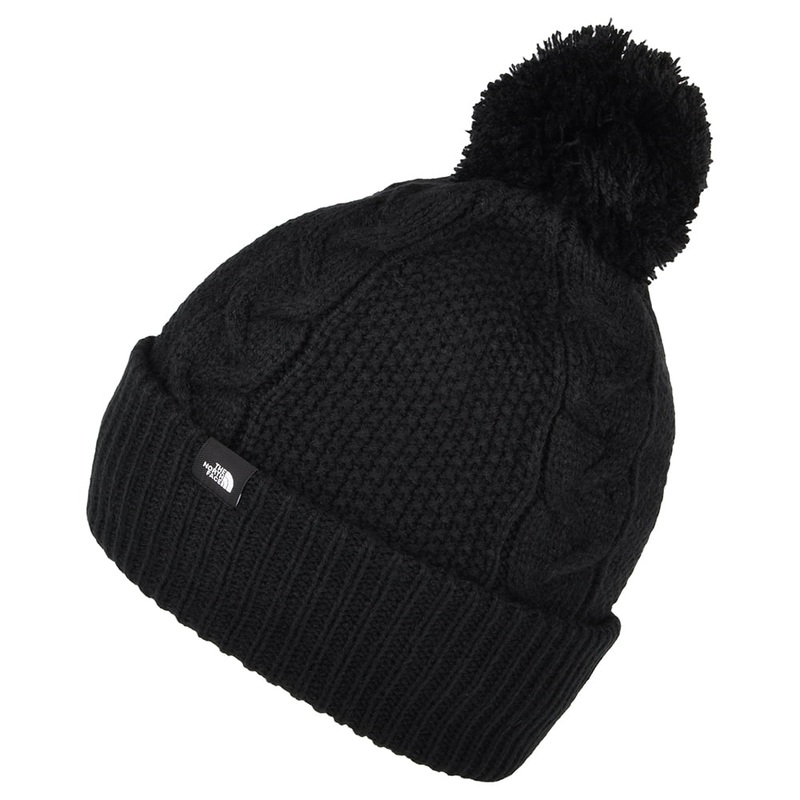 The North Face Hats Minna Cable Knit Bobble Hat – Black 1-Size
