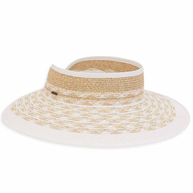 Two Tone Wrap Around Visor Hat – Sun ‘N’ Sand Hats White