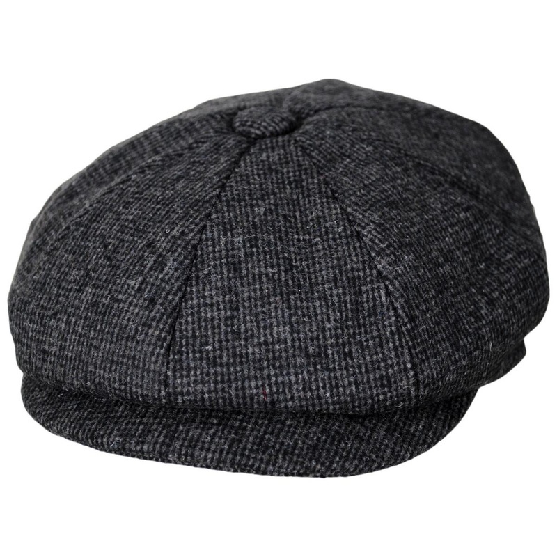 Wholesale Union Wool Blend Newsboy Cap B2B Pre-Pack CHARCOAL 1S-3M-4L-3XL-1XXL