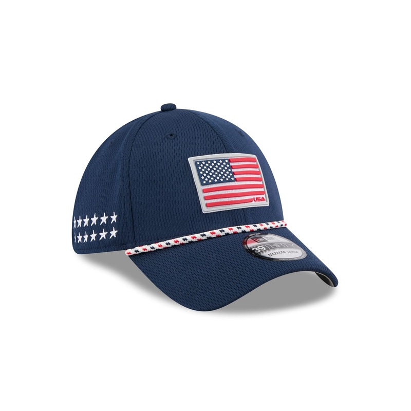 2025 Ryder Cup Team USA Flag 39THIRTY Stretch Fit Hat S/M