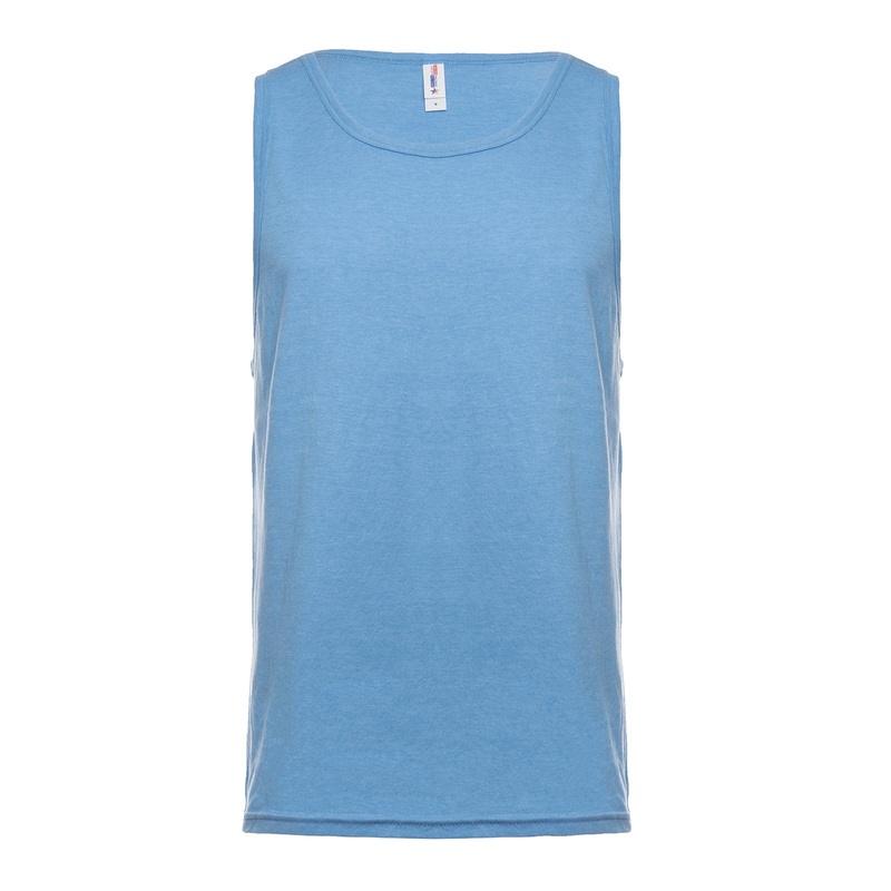 30 Singles Ring-Spun Fabric Tank Top Lt Blue Heather S