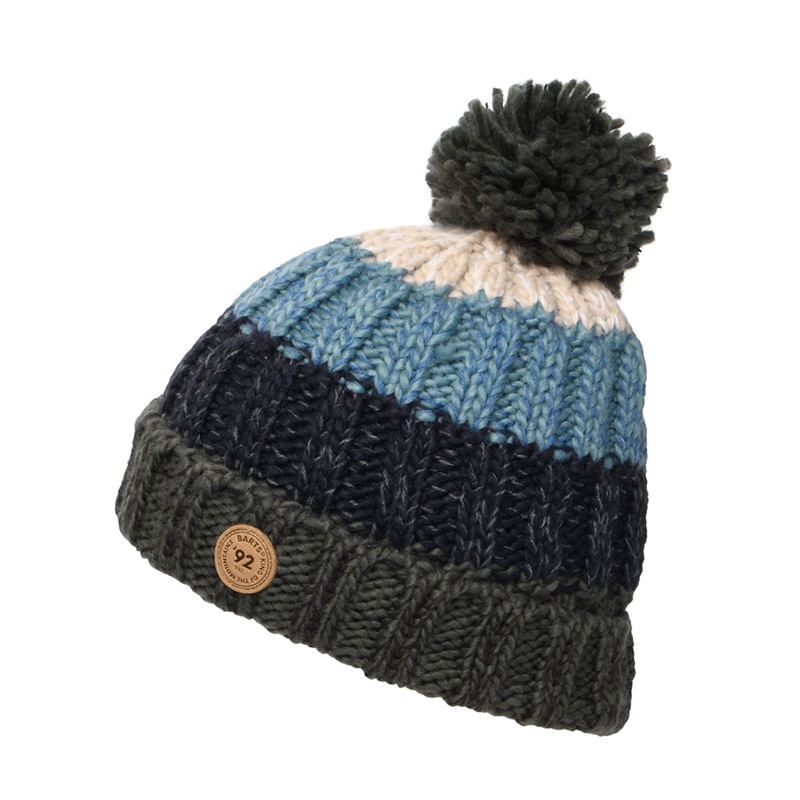 Barts Hats Kids Wilhelm Bobble Hat – Army Green-Blue Kids – 1-Size