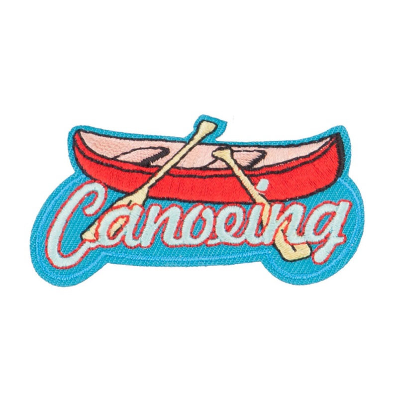 Canoeing Embroidered Patches Red One Size
