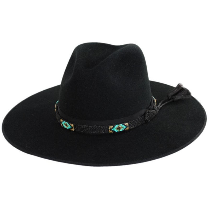 Helix Wool Felt Fedora Hat BLACK S