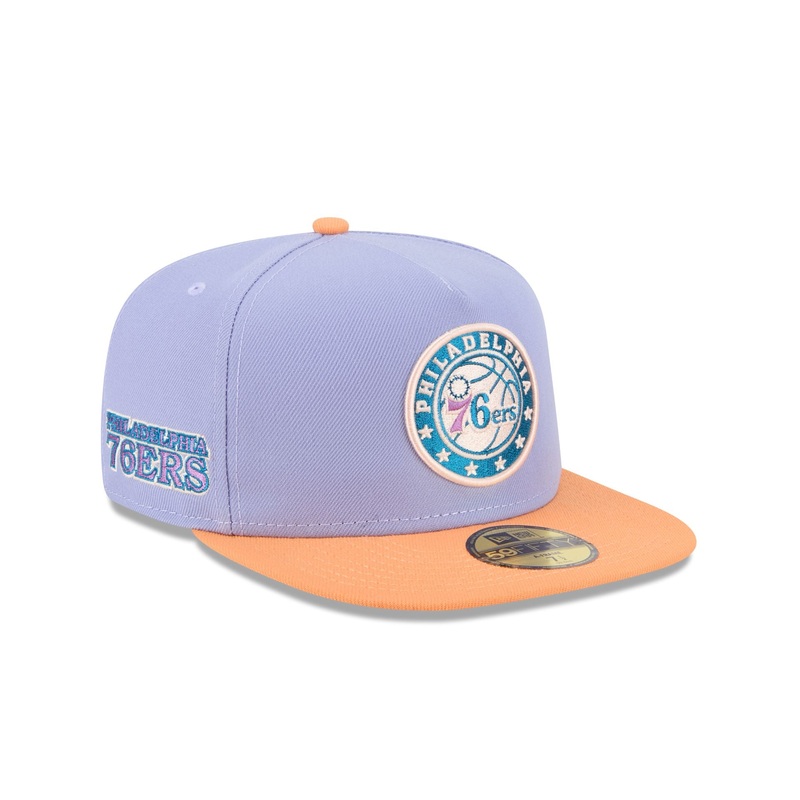 Philadelphia 76ers Lavender 59FIFTY A-Frame Fitted Hat 7