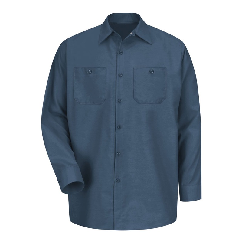 Red Kap SP14 Industrial Long Sleeve Work Shirt – Dark Blue Dark Blue S