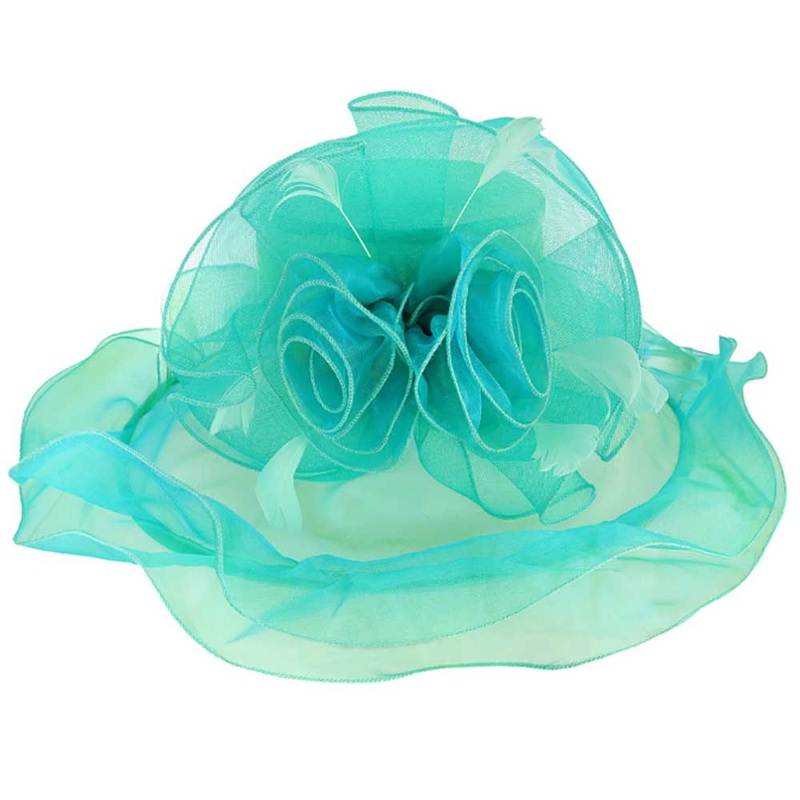 Ruffle Edge Dual Flower Derby Hat – Something Special Hats Mint
