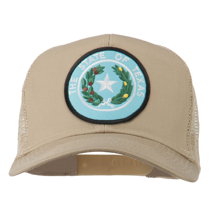 Texas State Seal Patched Mesh Cap Khaki One Size