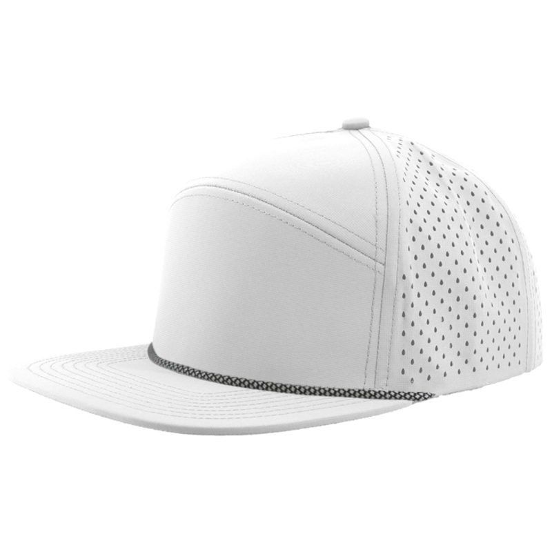 Zapped Headwear Osprey R+ 7 Panel Perforated Rope Cap White-Black Chainlink Rope