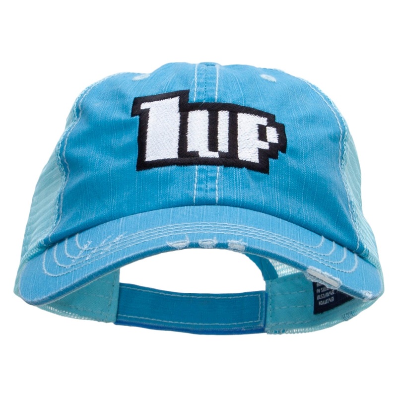 1up Embroidered Low Profile Special Cotton Mesh Cap Aqua One Size