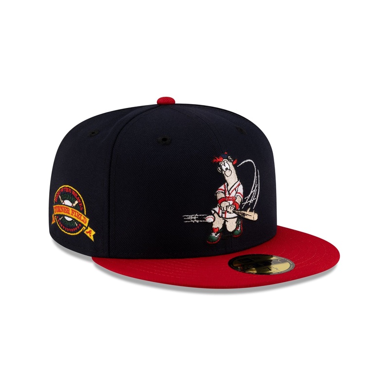 Atlanta Braves Mascot Navy 59FIFTY Fitted Hat 7