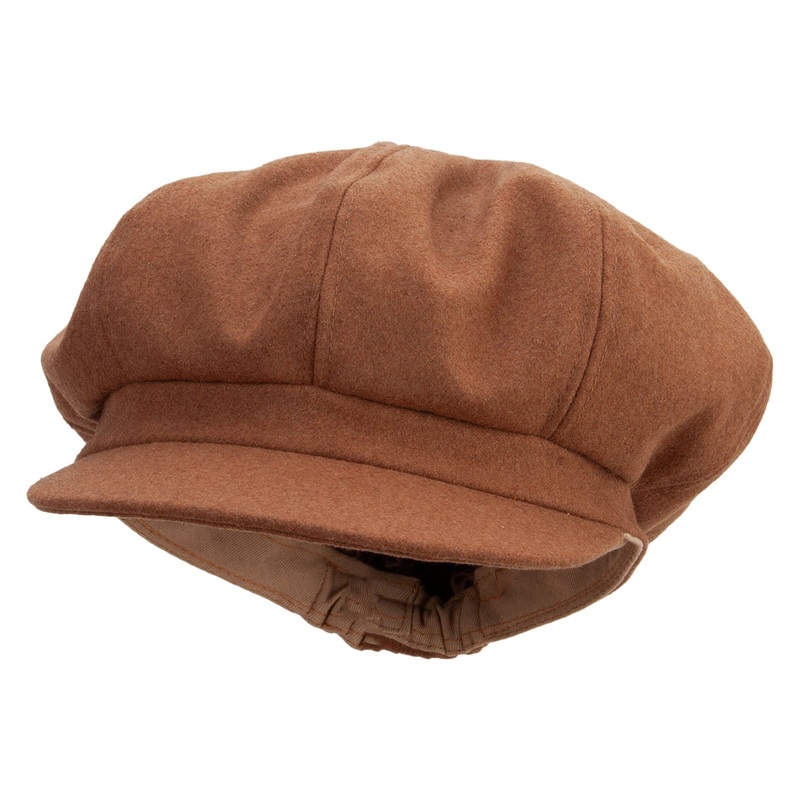 Big Size Wool Blended Newsboy Hat Camel XL-3XL