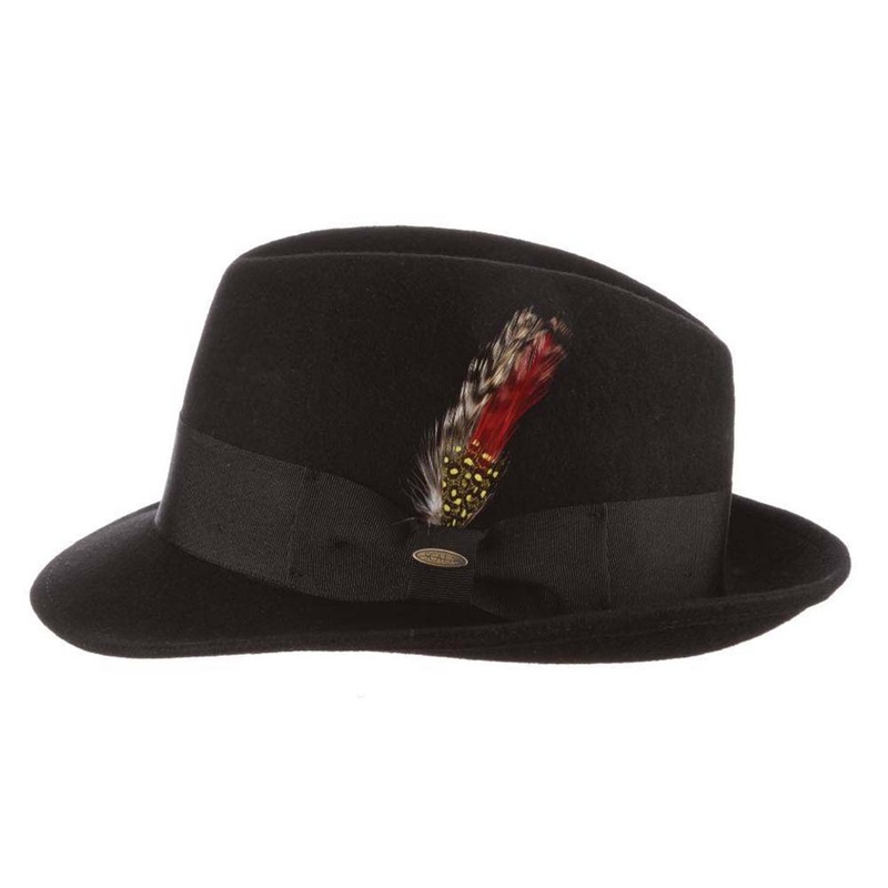 Black Wool Felt Fedora Hat – Scala Hats Black Medium (22.25″)