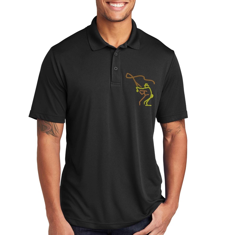 Cast and Catch Graphic Design PosiCharge Competitor Polo Tee Shirt Black XS
