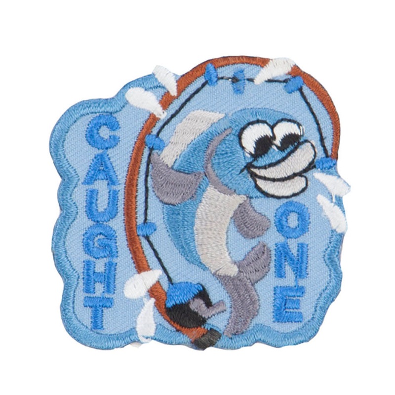 Fishing Fun Patches Blue Brown One Size