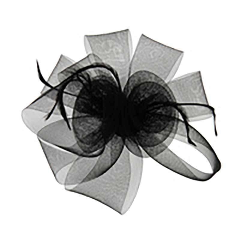 Loopy Mesh Lilies Fascinator Black