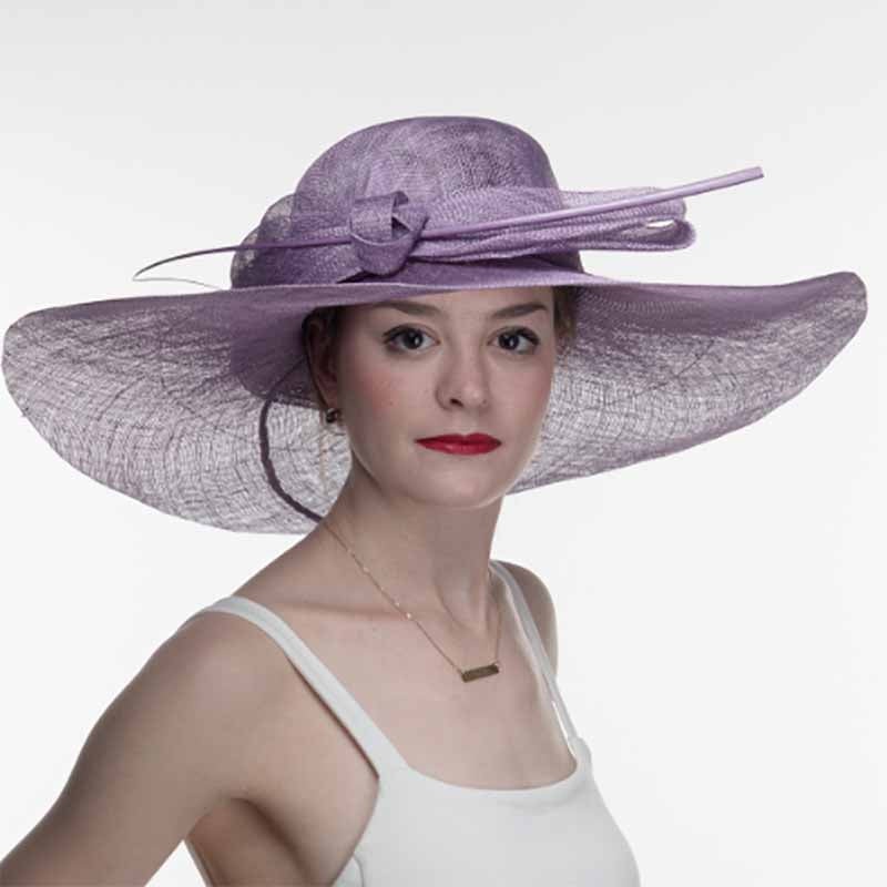 Misty Purple Large Bow Tie Floppy Sinamay Hat – KaKyCO Misty Purple
