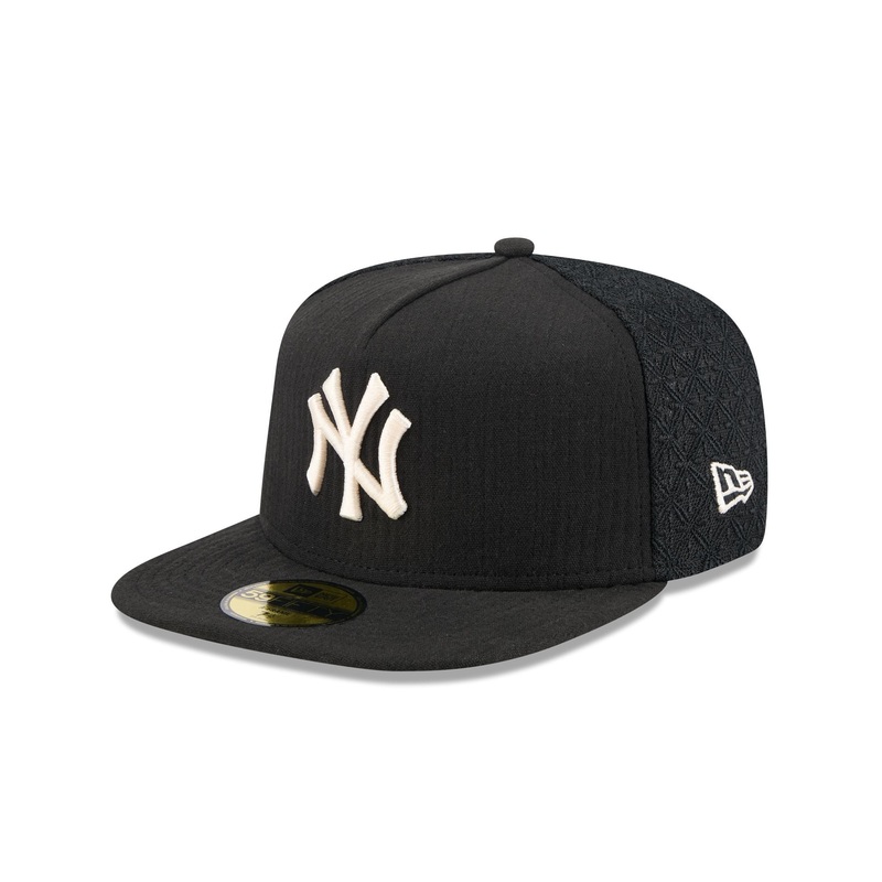 New York Yankees Black Mesh 59FIFTY A-Frame Fitted Hat 7
