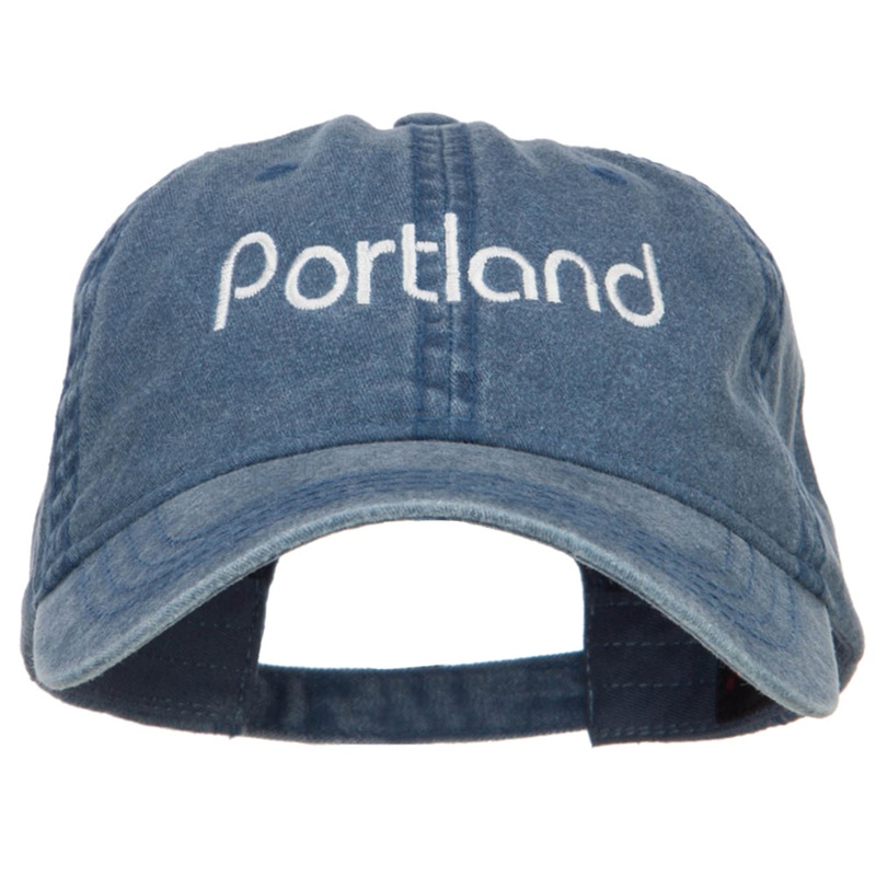 Portland Embroidered Washed Buckled Cap Navy One Size