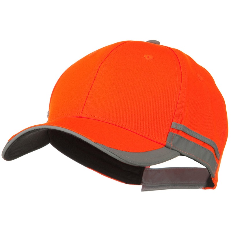 Reflective Fabric Accents Safety Cap Orange One Size
