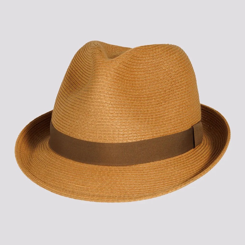 Whitney | Womens Fine Toyo Paper Braid Trilby Hat Tea MD