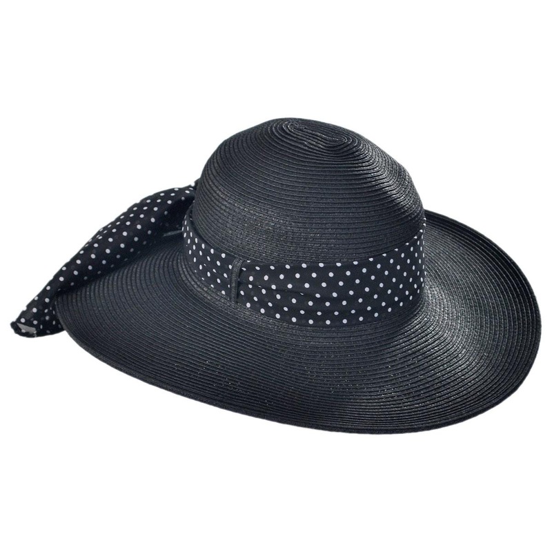 Wholesale Beach Side Toyo Straw Sun Hat B2B Pre-Pack BLACK (12) ONE SIZE FITS MOST