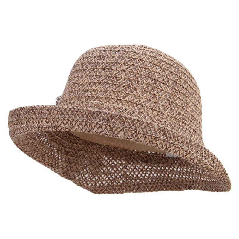 Women’s 2.5″ Turn Up Brim Bucket Hat Brown One Size