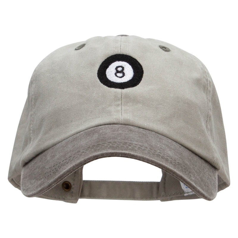 8 Ball Pool Embroidered Pigment Dyed Wash Cap Beige Brown One Size