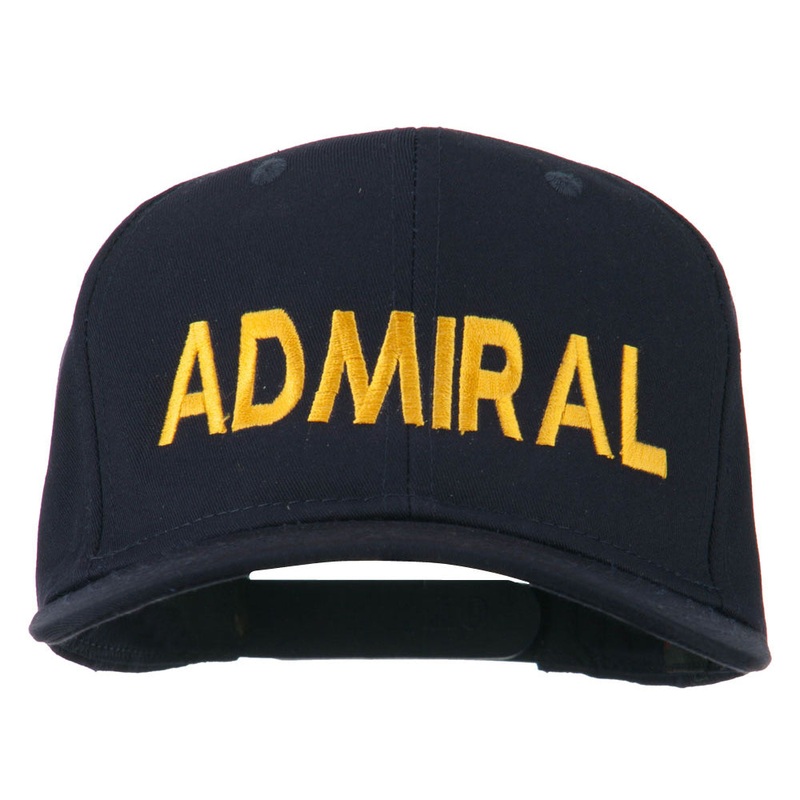 Admiral Embroidered Cotton Twill Cap Navy One Size