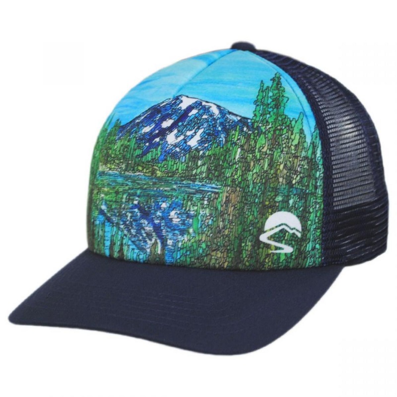 Alpine Reflection Trucker Snapback Baseball Cap ALPINE REFLECTION ADJUSTABLE