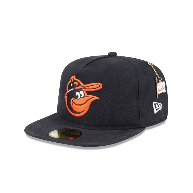 Baltimore Orioles Championship Side Flag 59FIFTY A-Frame Fitted Hat 7