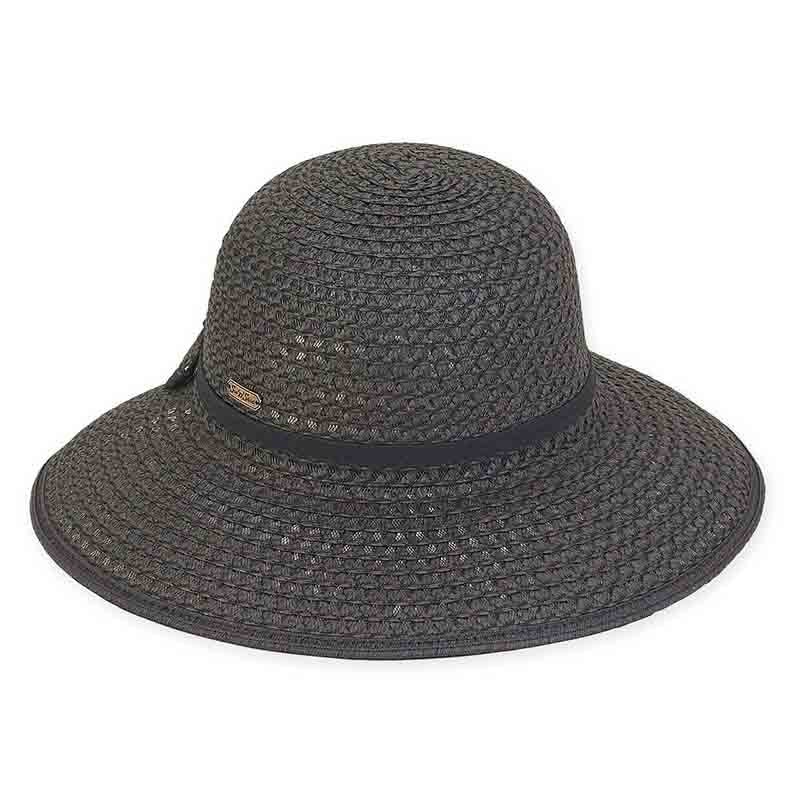 Black Crochet Toyo V-Cut Back Hat – Sun ‘N’ Sand Hat Black Medium (57 cm)