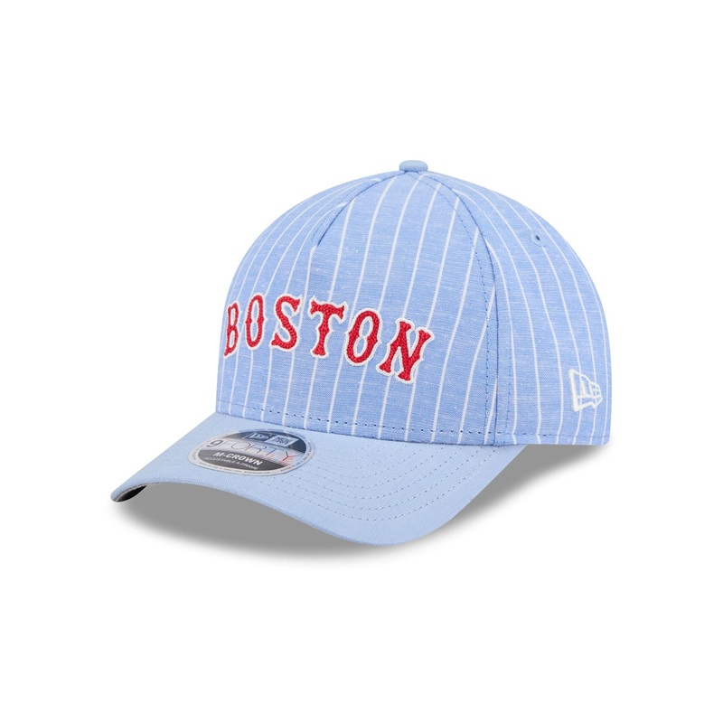 Boston Red Sox Pinstripe Linen 9FORTY M-Crown A-Frame Snapback Hat One Size
